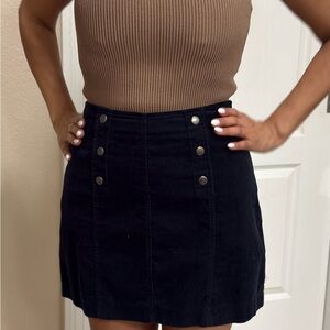 Hippie Rose black Buttoned Mini Skirt